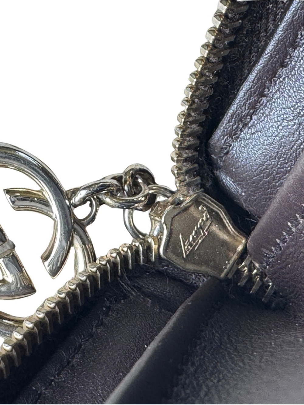 GucciSsima Embossed GG Black Leather Zip Wallet with Gold-Tone Charm - Picture 12 of 12